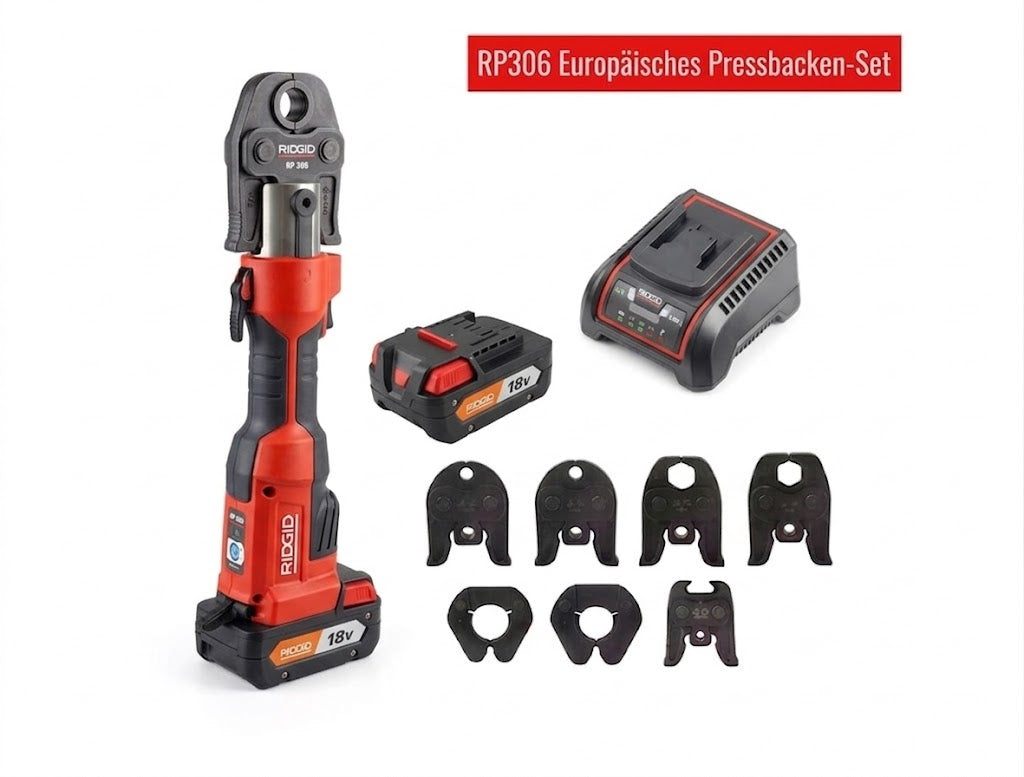 RP318 Akku Presszange für Edelstahl-, Wasser- & Gasrohre